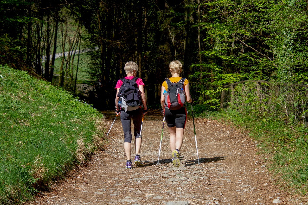 two women on a hiking trail